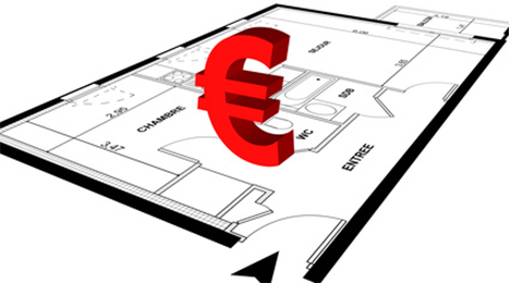 Plan immobilier et symbole euro