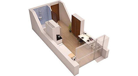 plan d’appartement une pièce T1