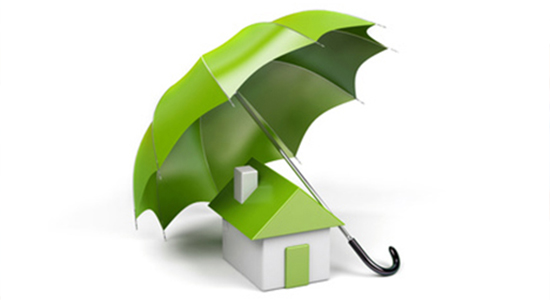 Maison protégée par un parapluie