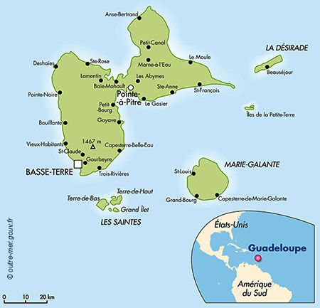 carte de la Guadeloupe