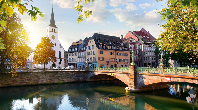 Vue sur la vieille ville de Strasbourg