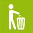 pictogramme : personnage jetant un déchet dans une poubelle